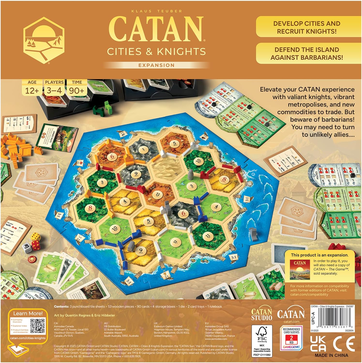 Catan Cities and Knights Components