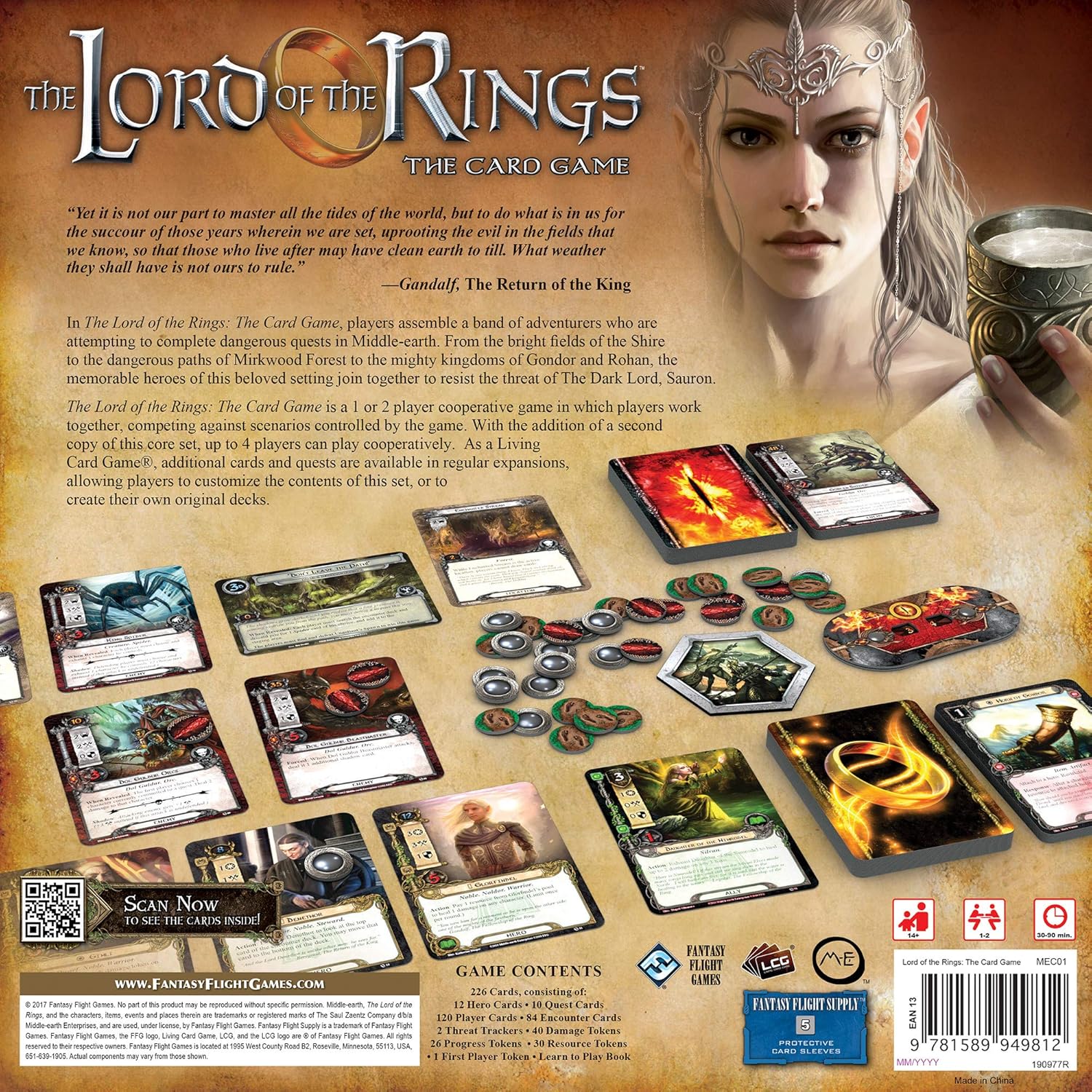 The Lord of the Rings The Card Game box back cover